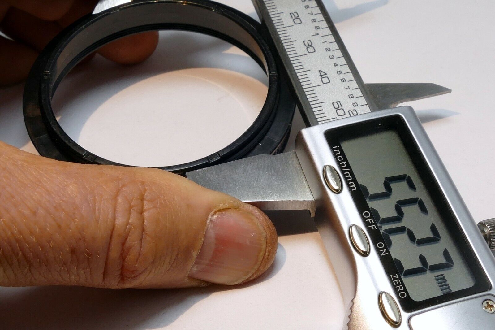 56mm to 56mm Filter ring adapter screw in threaded male to female Plastic