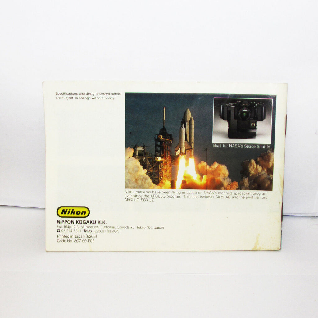 Nikon SLR Photo Guide for F3 cameras (missing cover page) 47 pages English