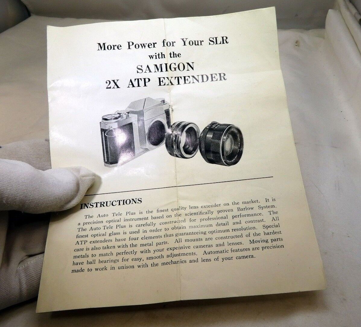 Samigon 2X Tele Lens ATP Extender Instruction  Manual Guide