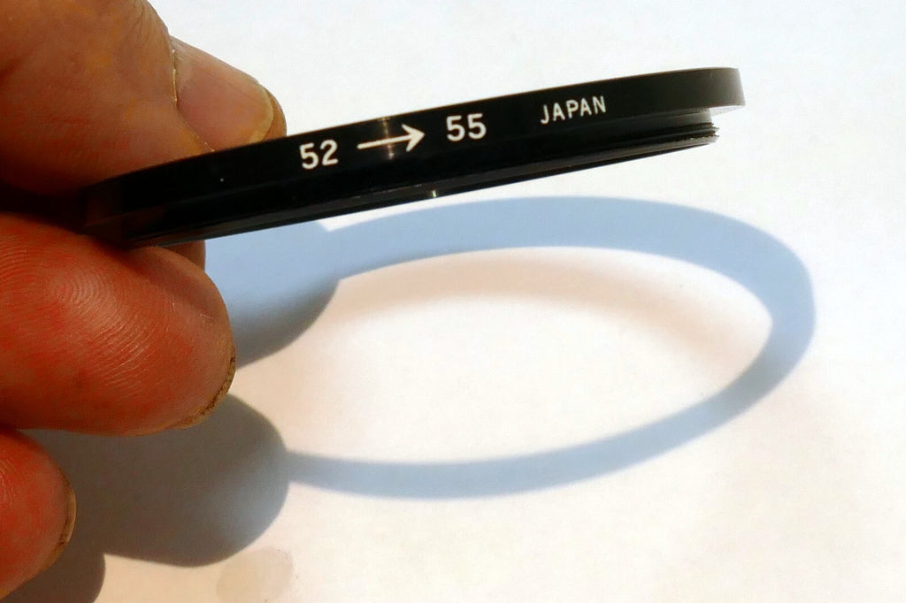 52mm to 55mm Step - Up ring metal threaded for lens filter made in Japan