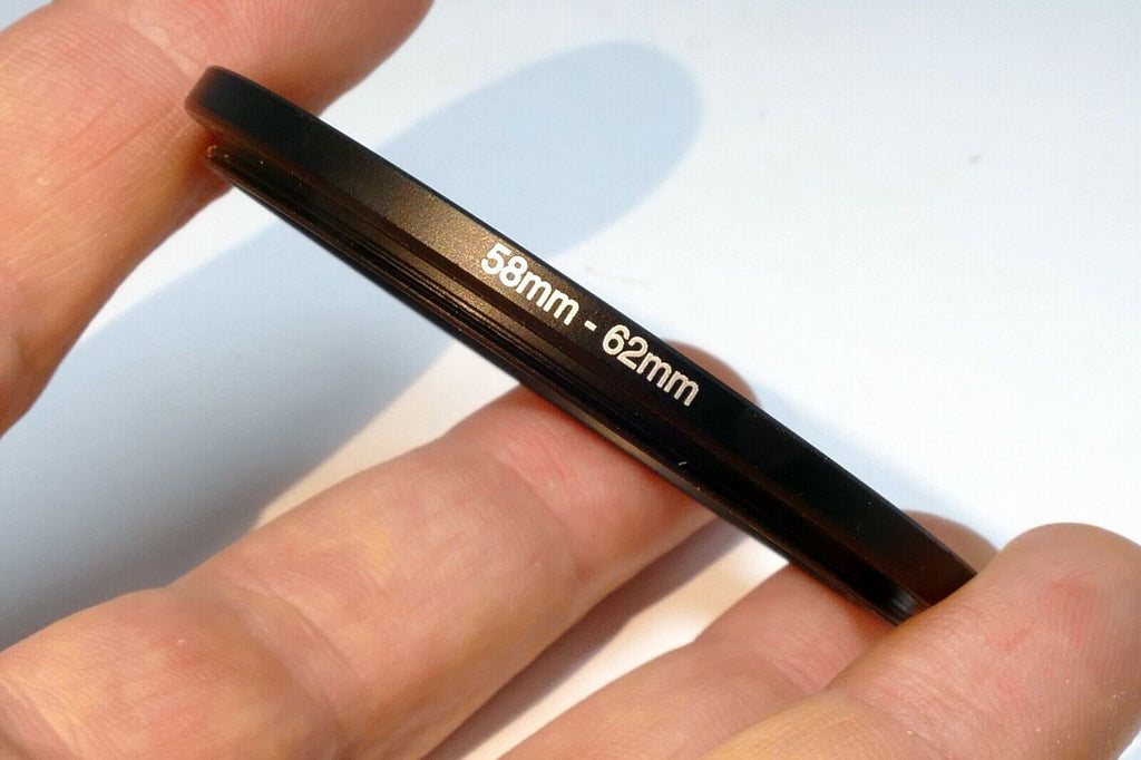 58mm to 62mm  lens ring  step up adapter threaded thin profile