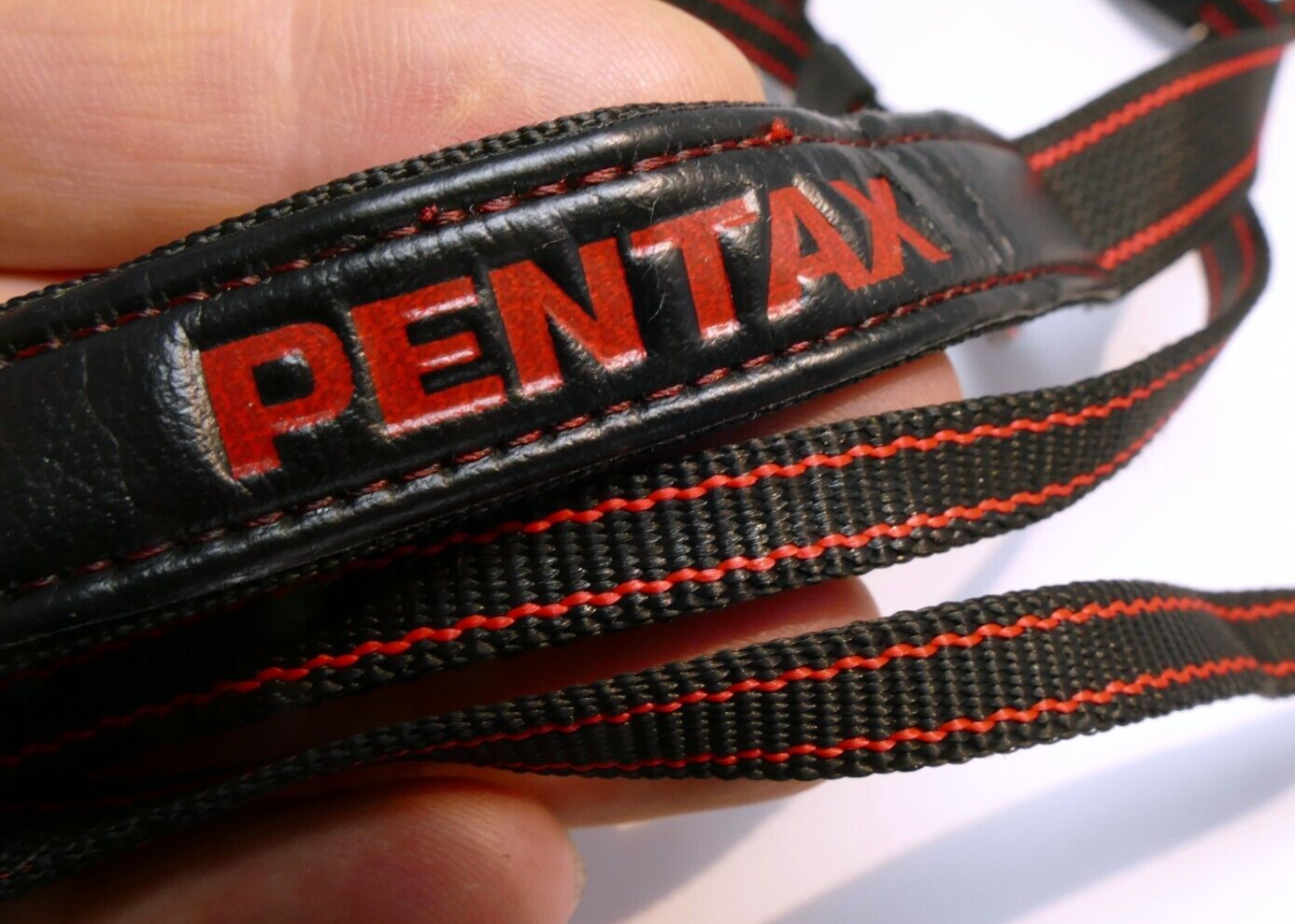 Pentax Asahi Black / Red Wrist Camera Strap   Genuine OEM vintage