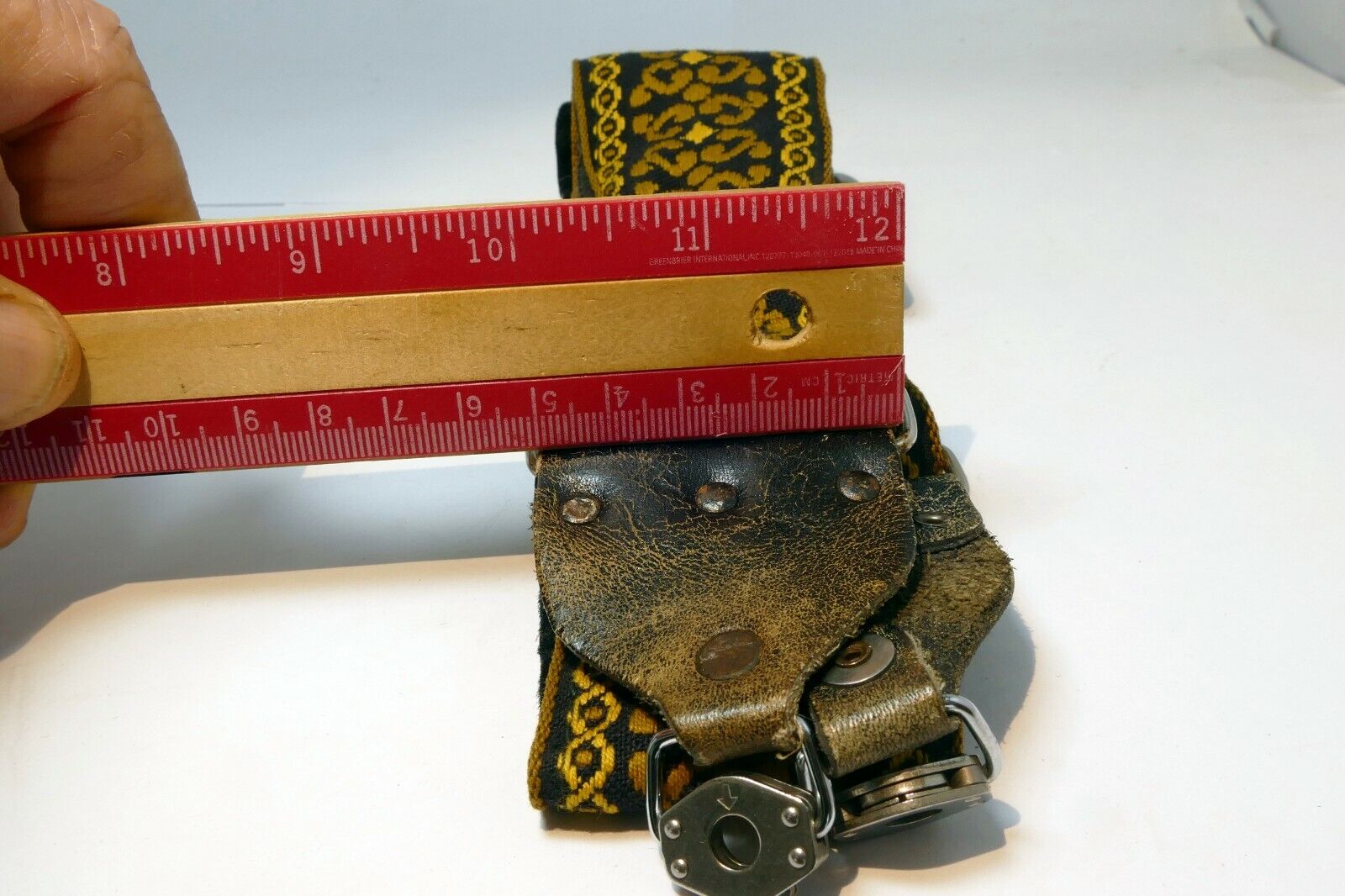 Hippy Style 40" Camera Neck Strap w/ metal ring Gold/Yellow/Black medium format