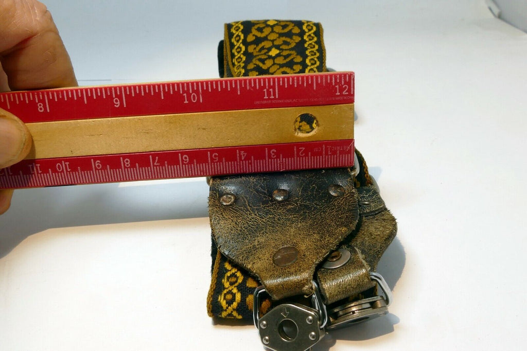 Hippy Style 40" Camera Neck Strap w/ metal ring Gold/Yellow/Black medium format