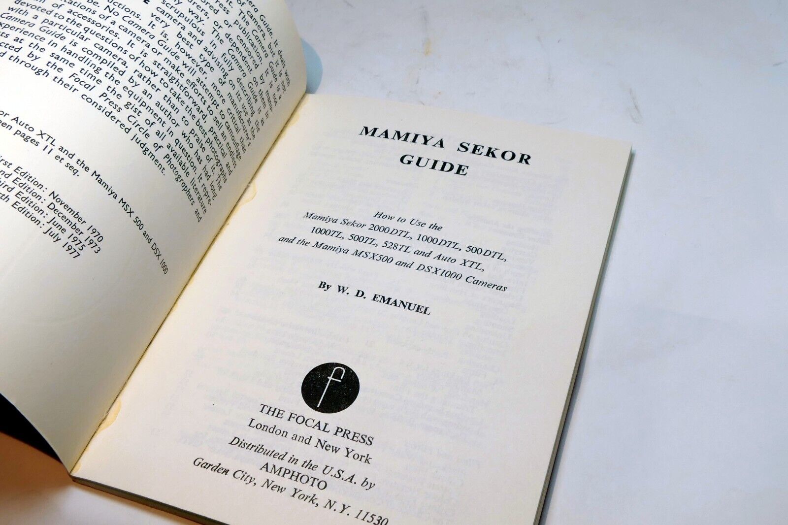 Mamiya Sekor  500 1000 528 XTL Film camera manual  Instruction Guide E English