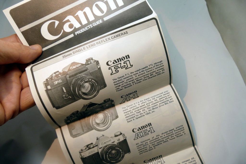 Canon Products F1 A-1 G-III 17 28 Brochure Advertisement vintage camera 1970's