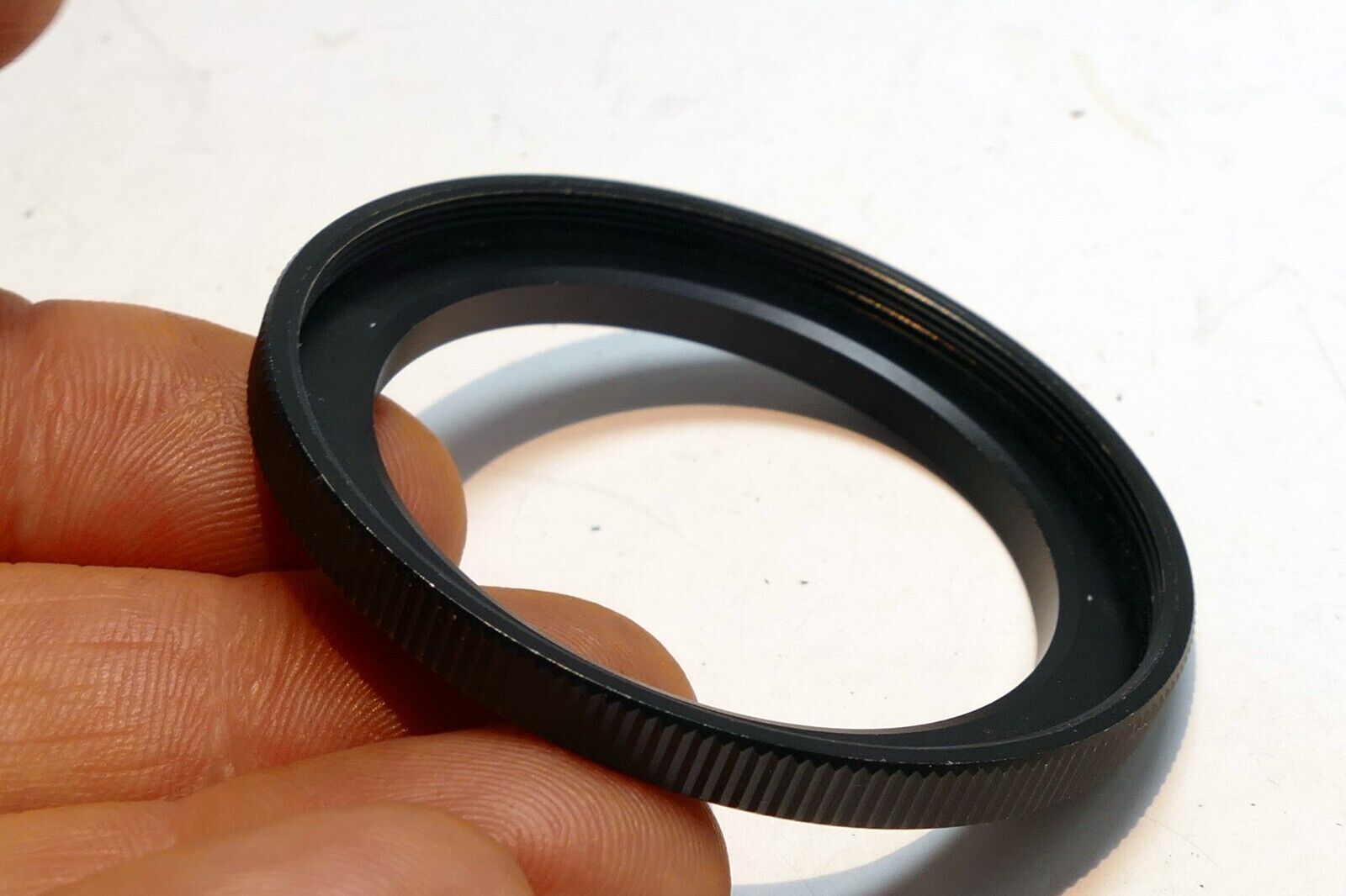 46mm  Lens Adapter Ring  step up to  55mm  ribbed rim threaded screw in