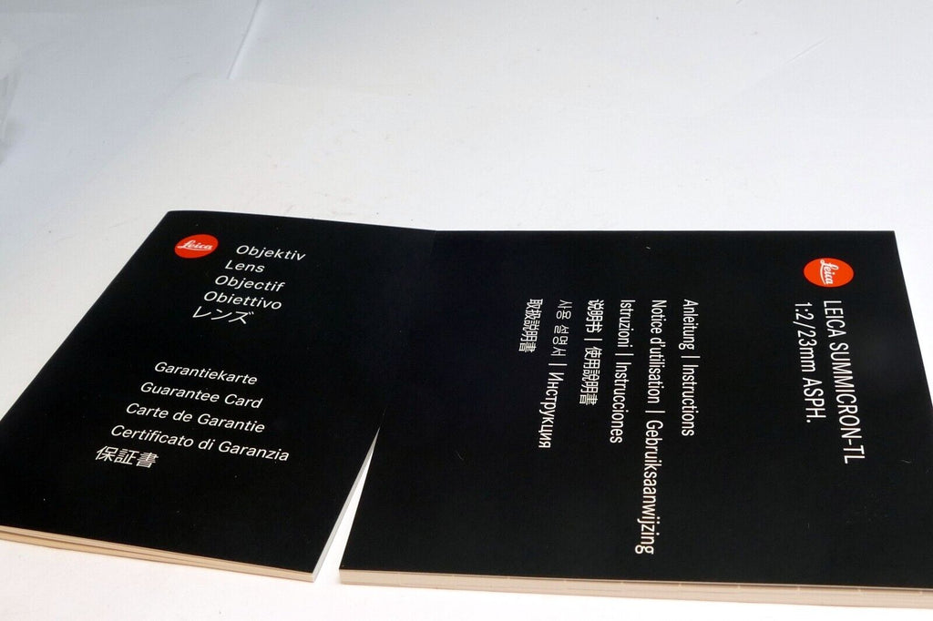 Leica Summicron-TL 23mm f2.0 f2 11081 Lens Instructions manual Guide