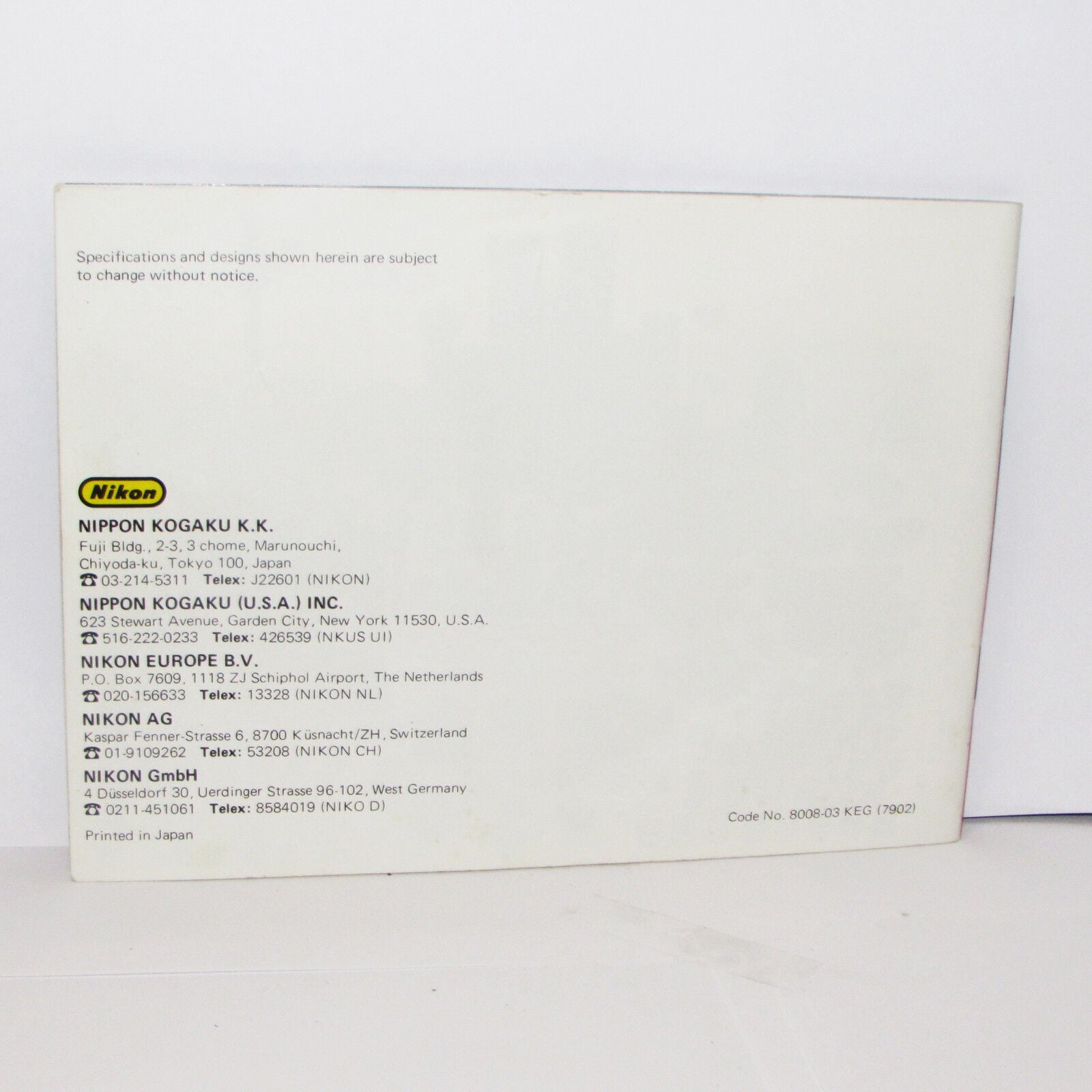 The Nikon way to Photography Photo Guide Brochure F 1970's O31306 English EN