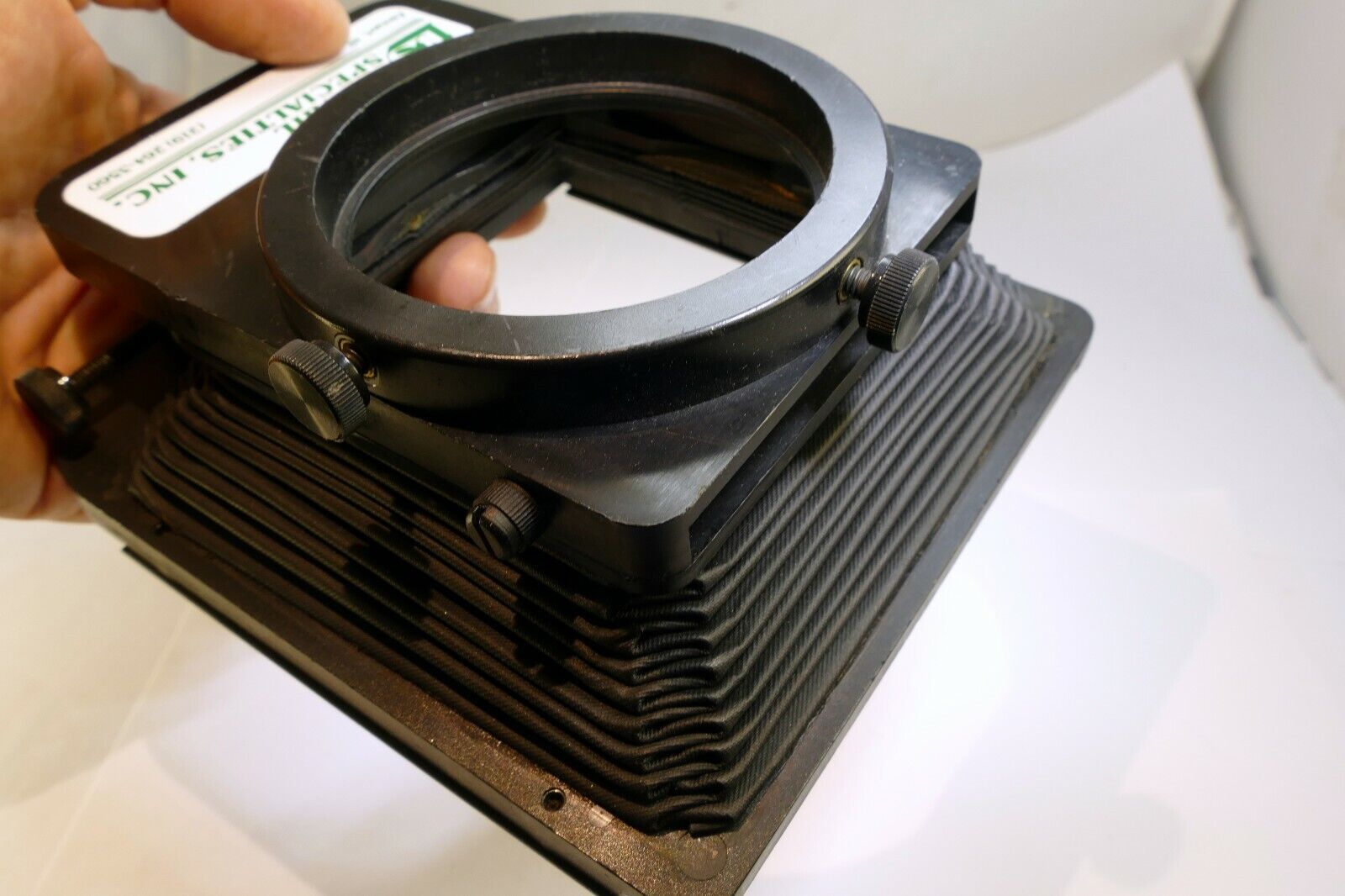 Lindahl Bellows lens Hood 31.1325 Bell-O-Shade Single 3X3 filter slot - AS found