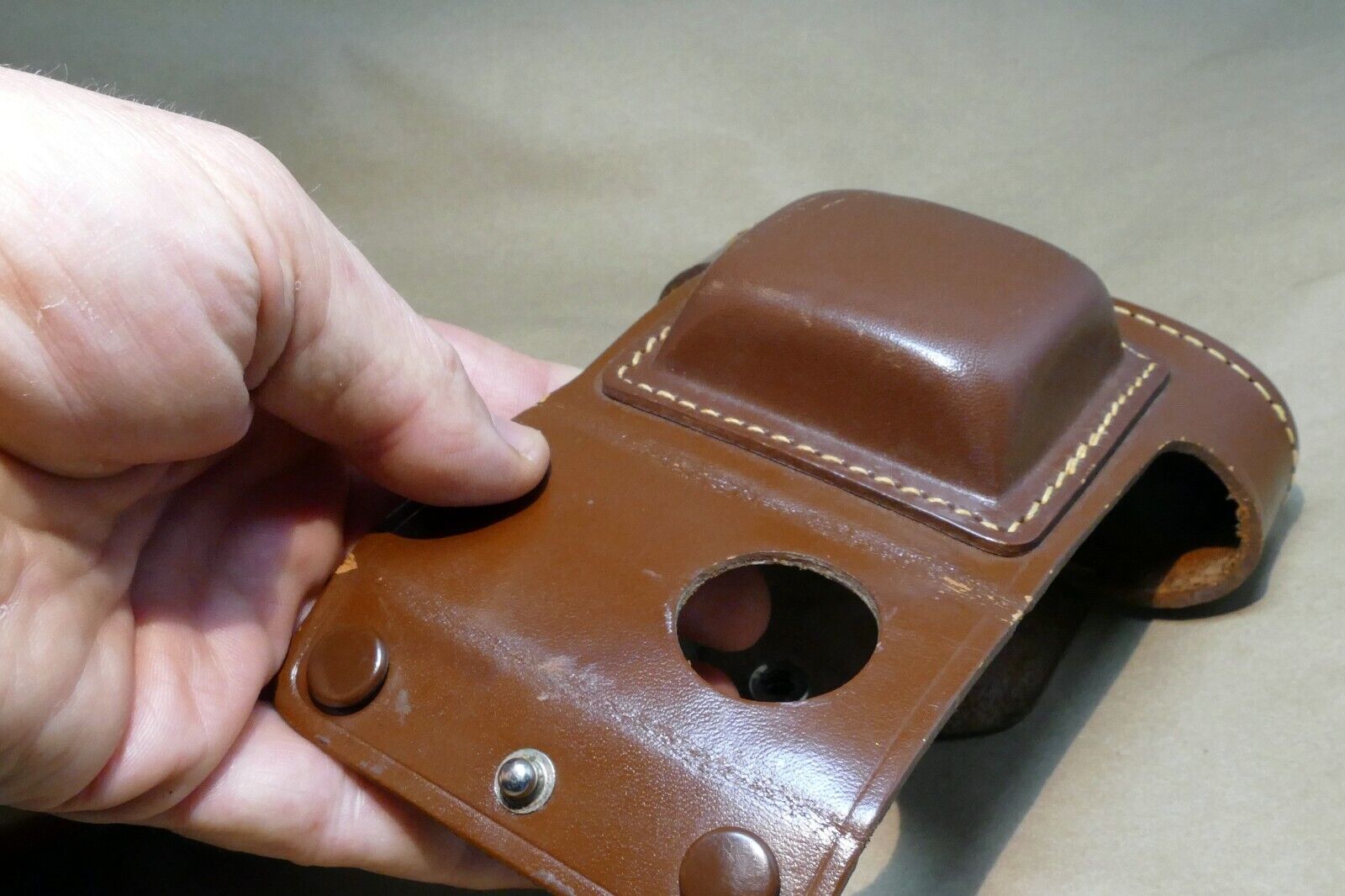 vintage camera case small Kodak Ansco Agfa rangefinder
