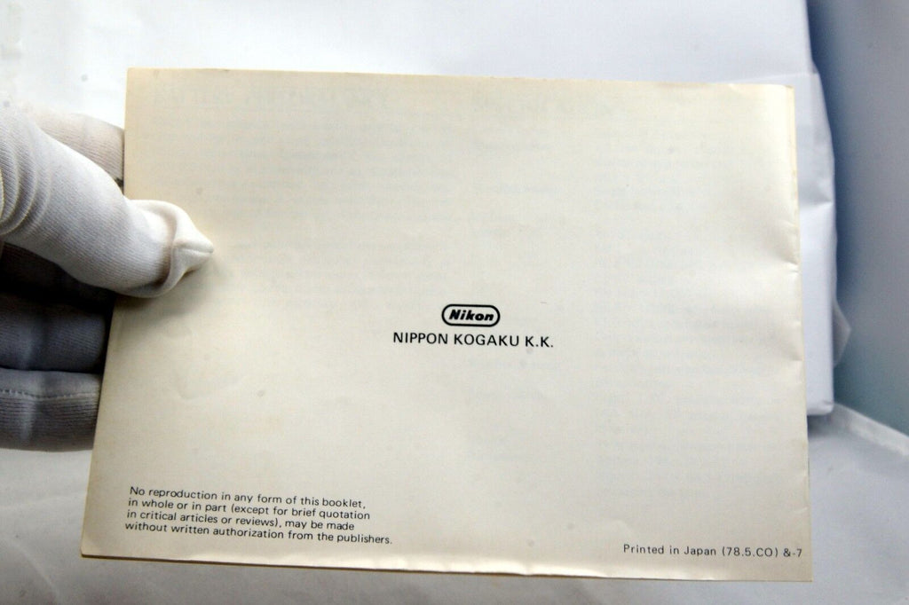Nikon MD-11 Motor Drive   Instruction Manual Guide Genuine 18 pages 1978