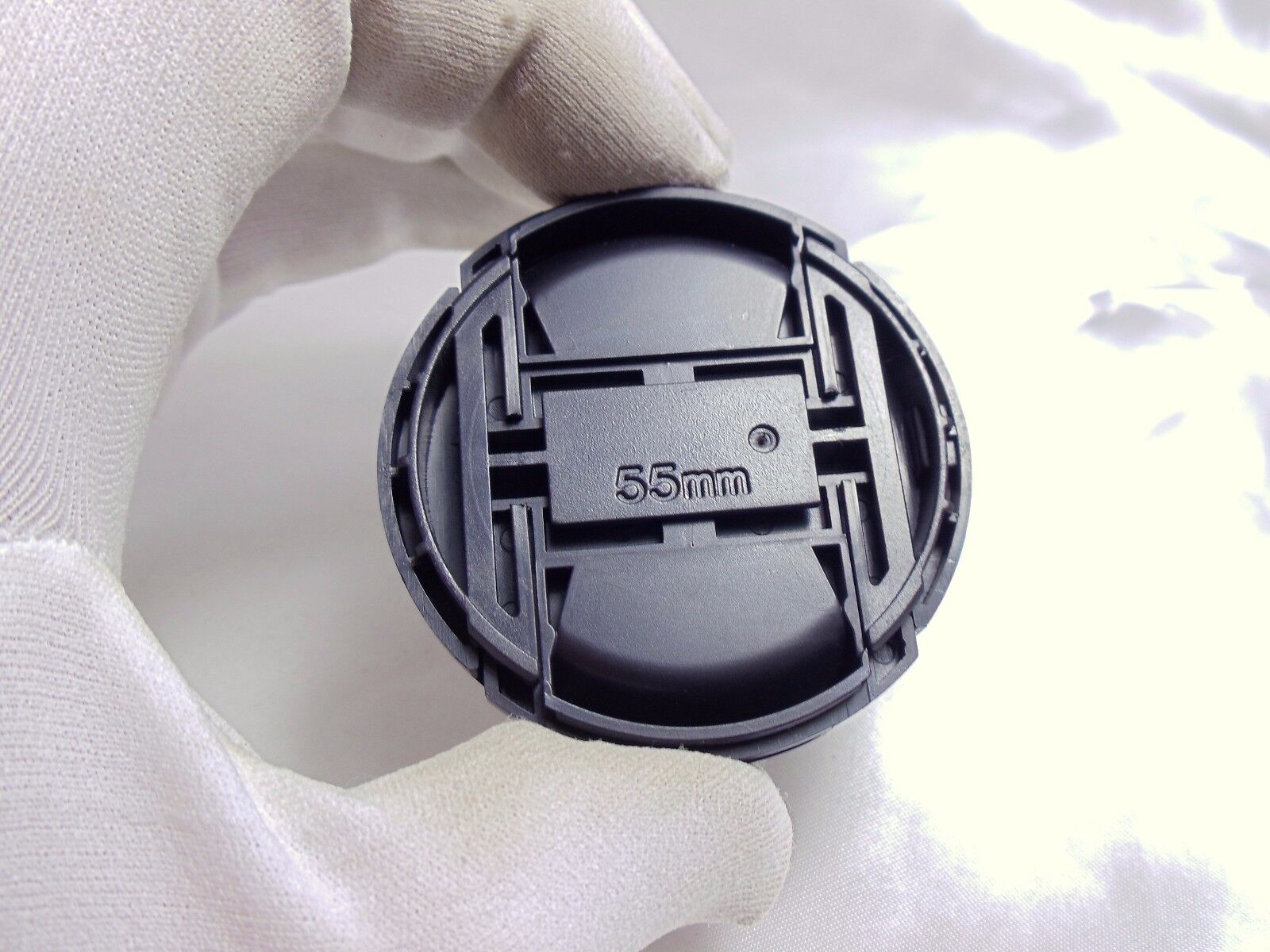 55mm lens front cap (snap on type) LC-55 plastic black for camera