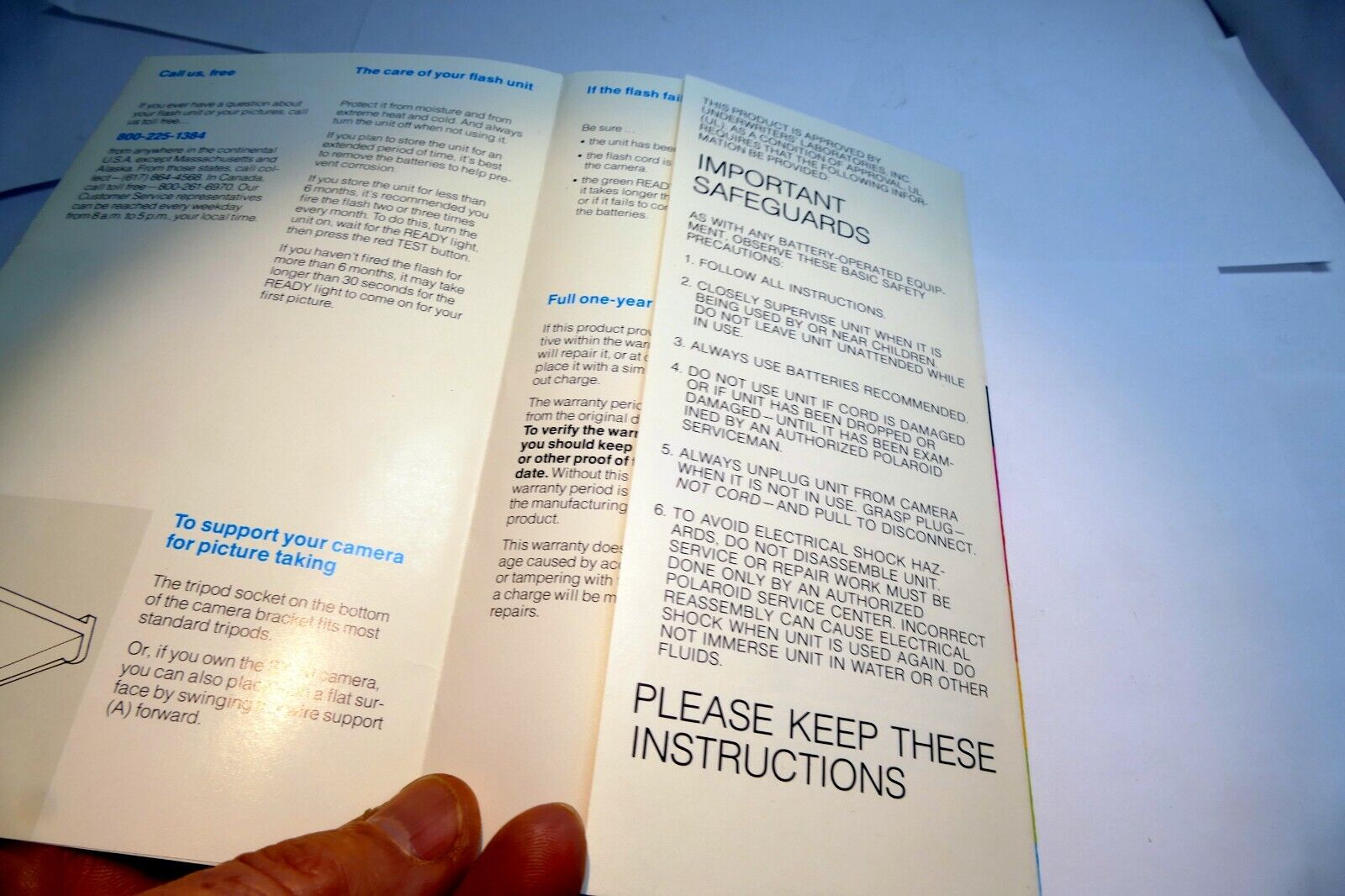Polaroid Polatronic Flash # 2350 OneStep Land camera Instruction Manual Guide