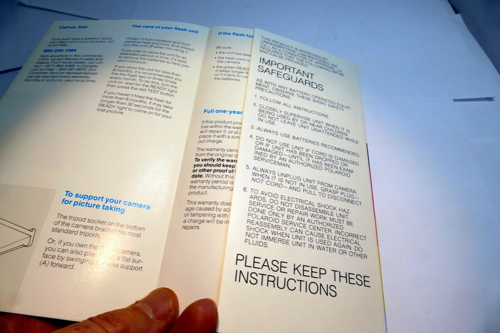 Polaroid Polatronic Flash # 2350 OneStep Land camera Instruction Manual Guide