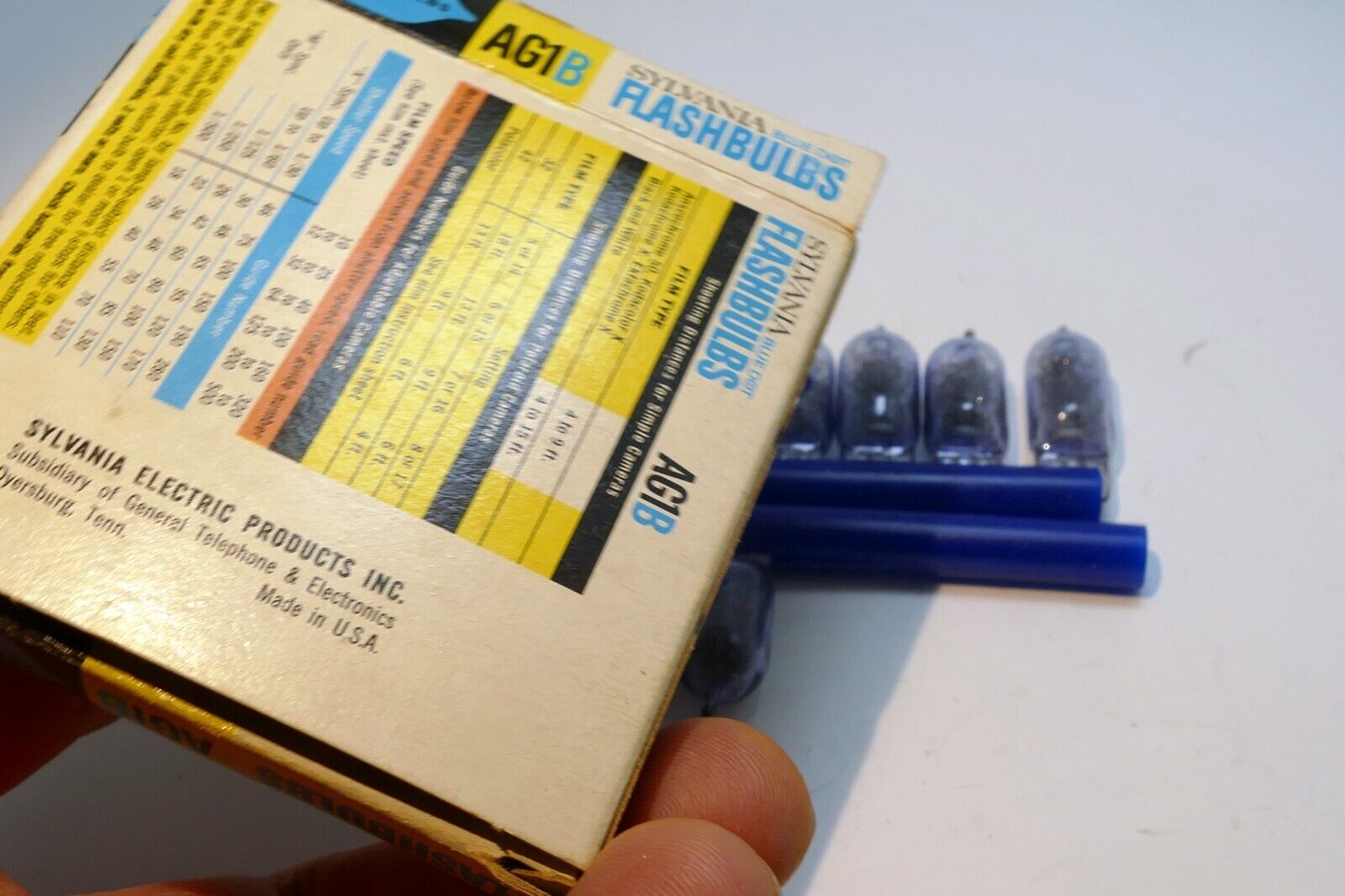 Sylvania Blue Dot AG-1B Flashbulbs Original Box - 8 Bulbs