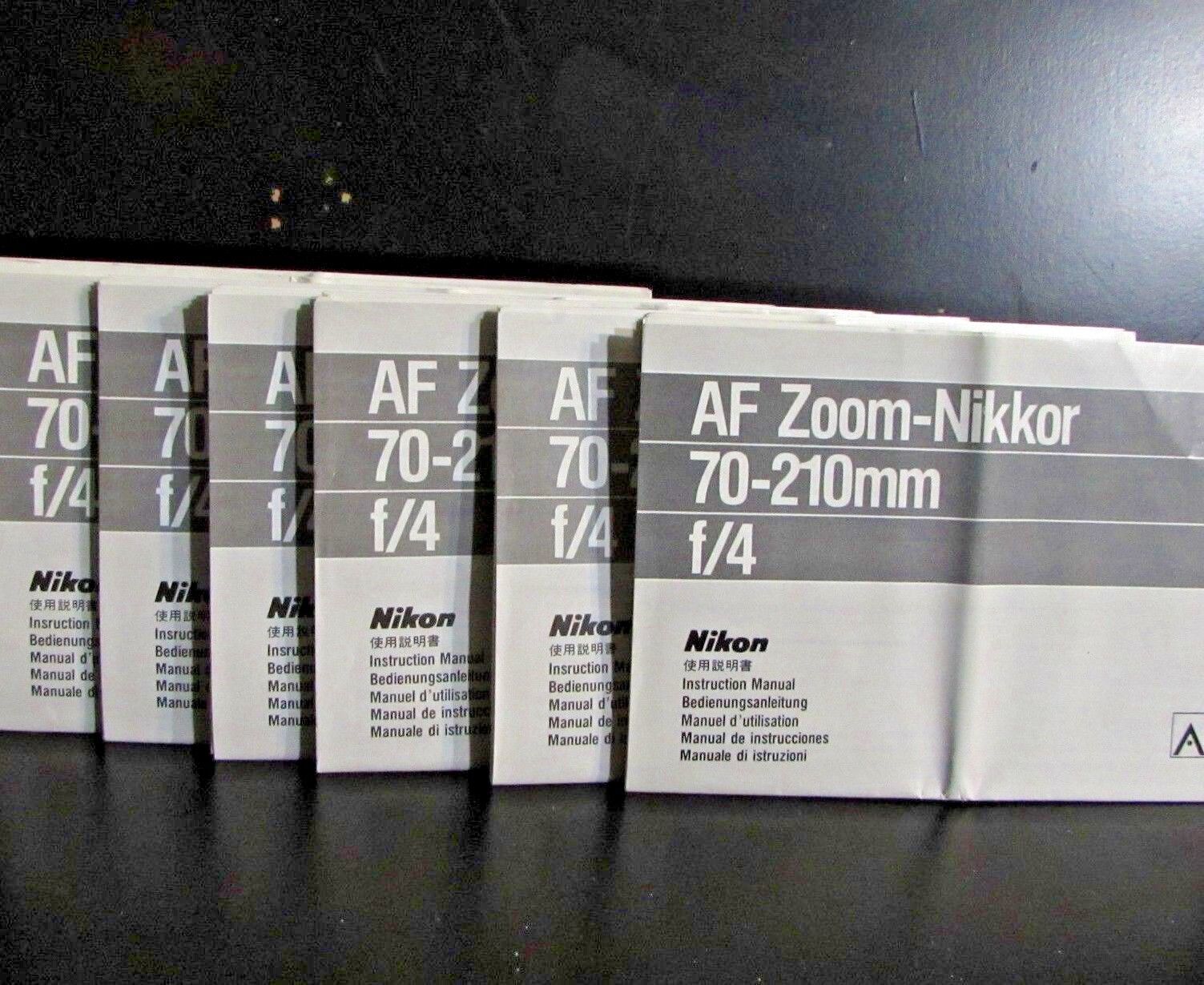 Nikon AF Zoom - Nikkor 70-210mm f/4.0 Lens Owner Guide User  Manual O402001