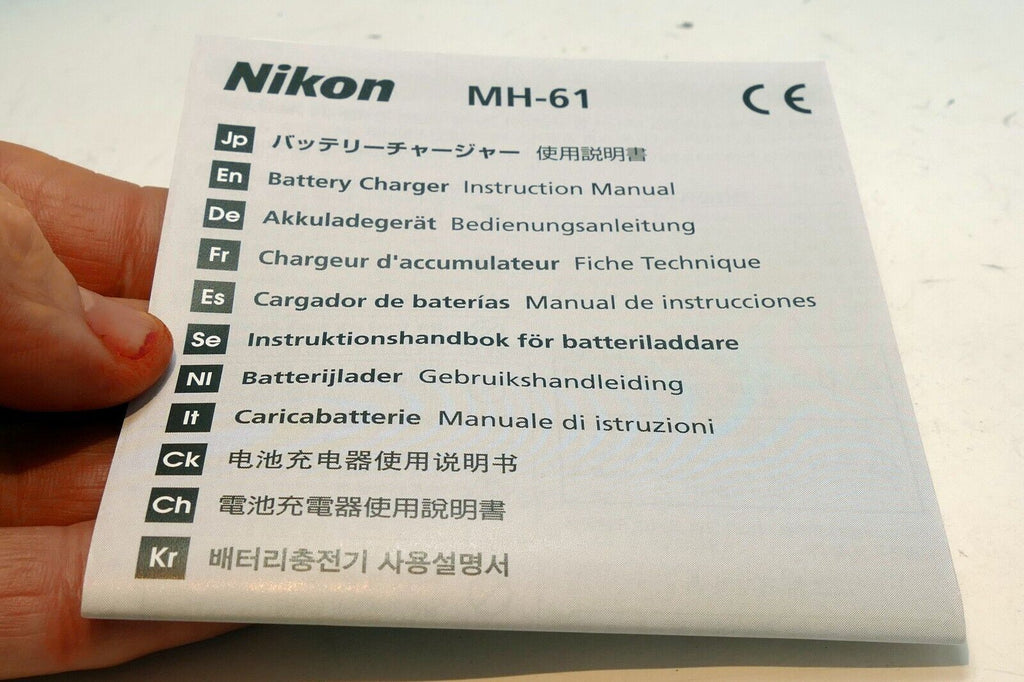 Nikon MH-61 battery charger instruction guide manual