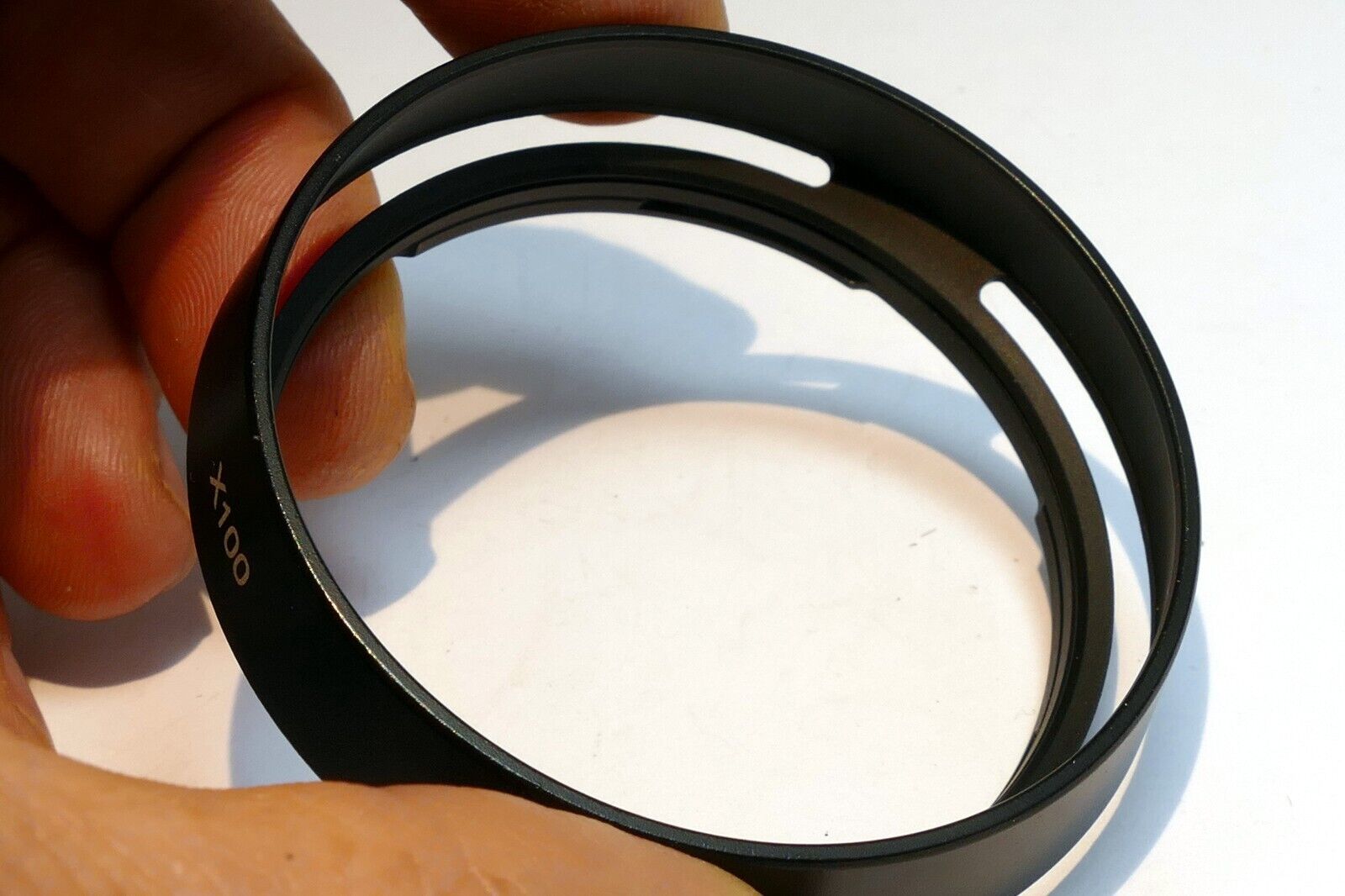 X100 Lens Hood Shade for parts missing 49mm ring - incomplete