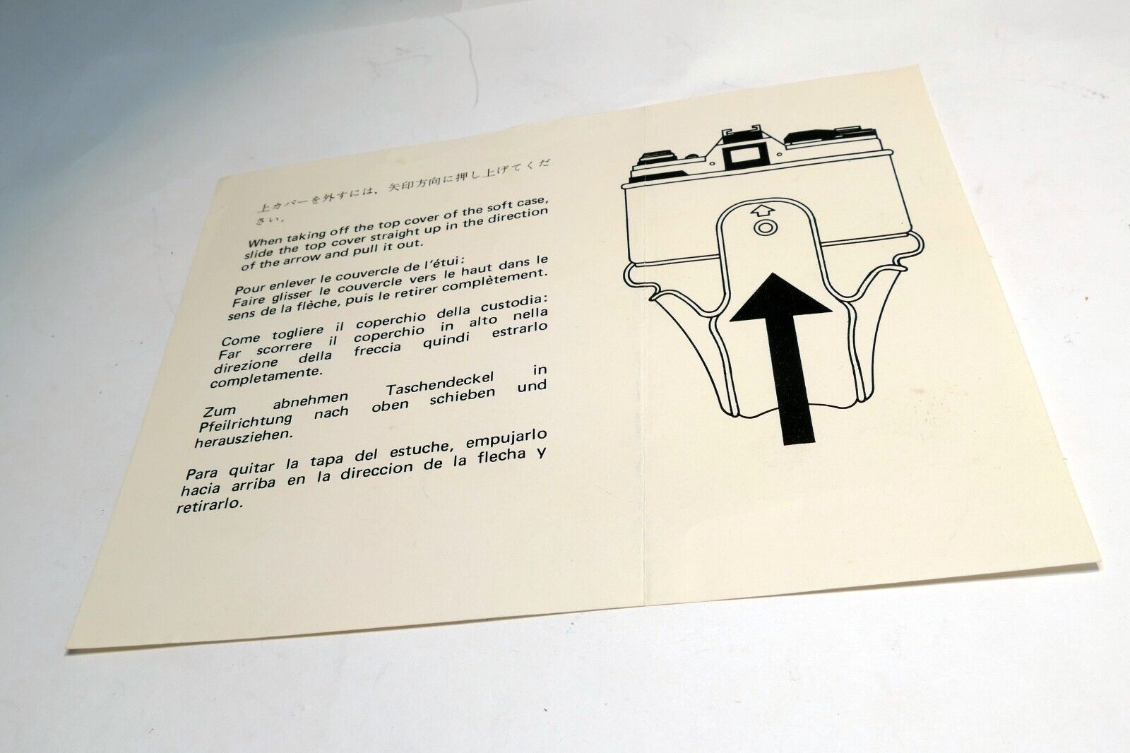 Instructions for Case removal for Canon AE-1 camera brochure vintage 1976