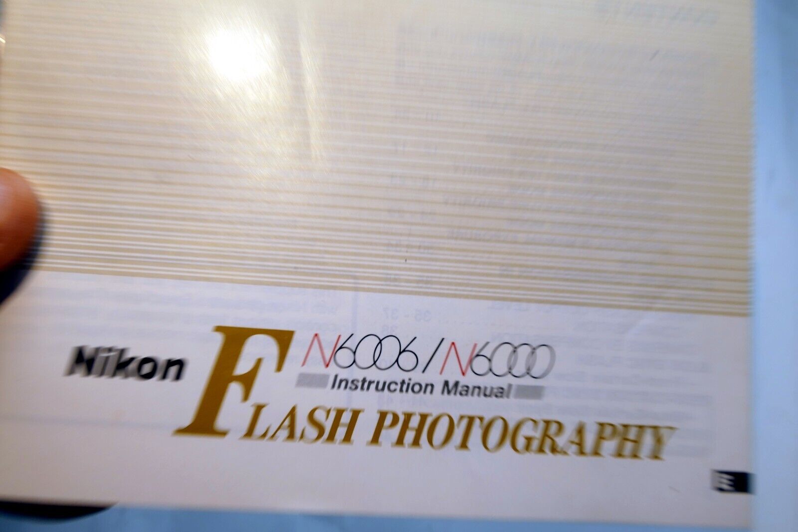Nikon F N6006 Speedlight Flash Photography Instruction manual