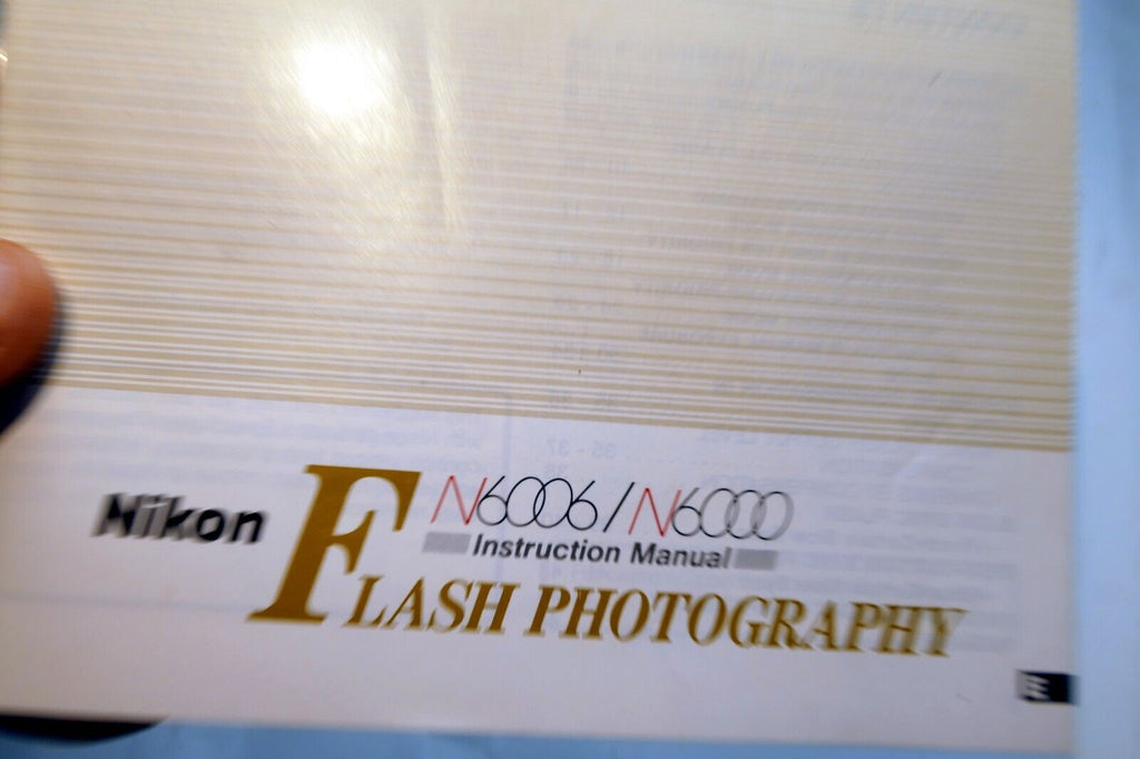 Nikon F N6006 Speedlight Flash Photography Instruction manual