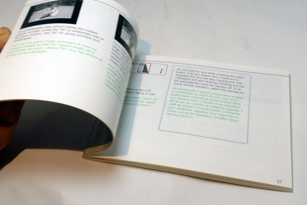 Nikon Zoom Touch 800 Film camera manual  Instruction Guide E English French Fr