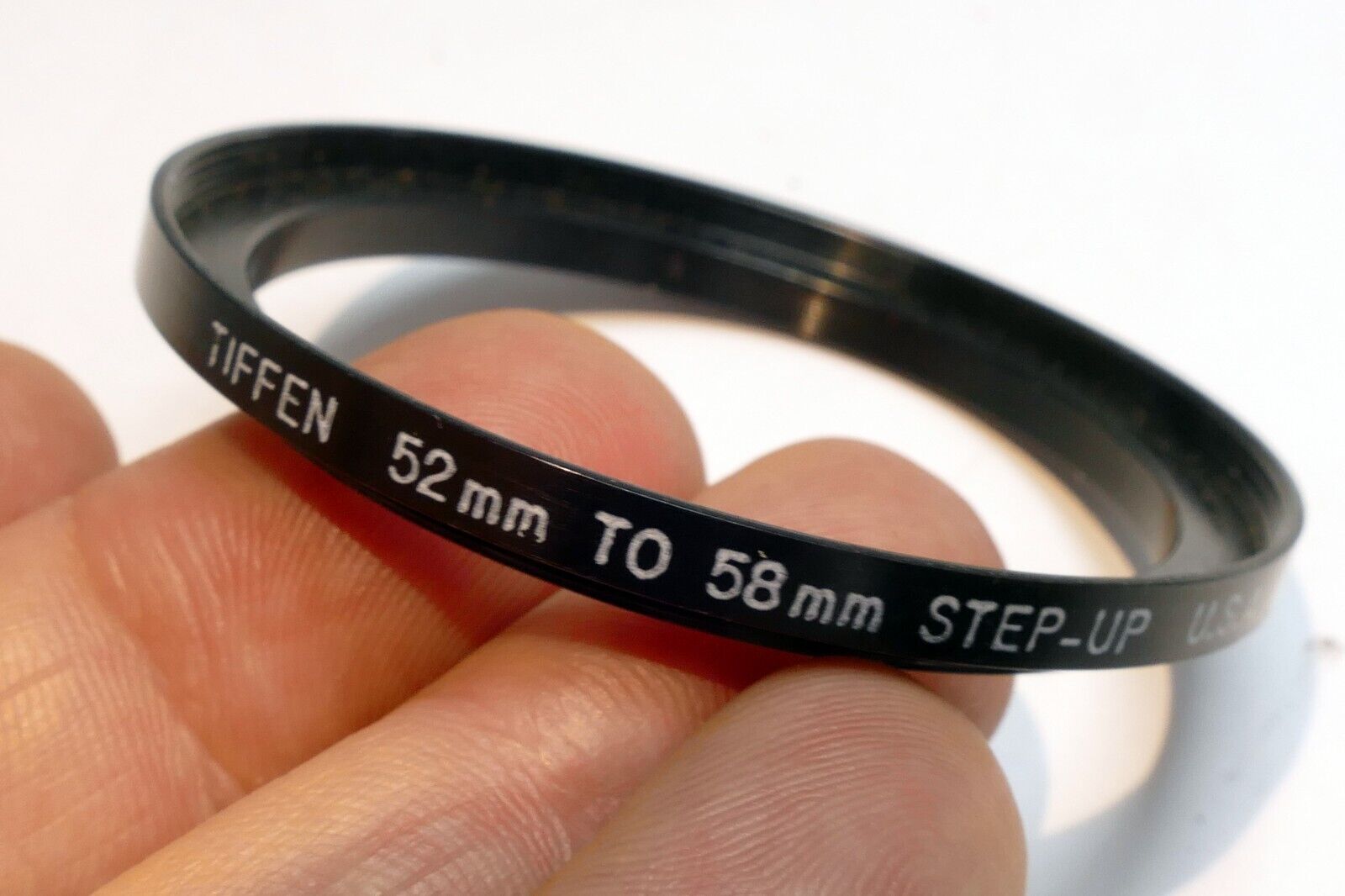 52mm to 58mm Step-up ring Metal adapter double threaded for lens filter made USA