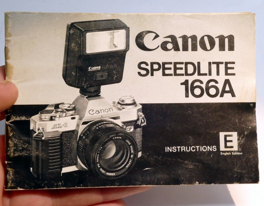 Canon Speedlite 166A Owners Manual Guide camera English