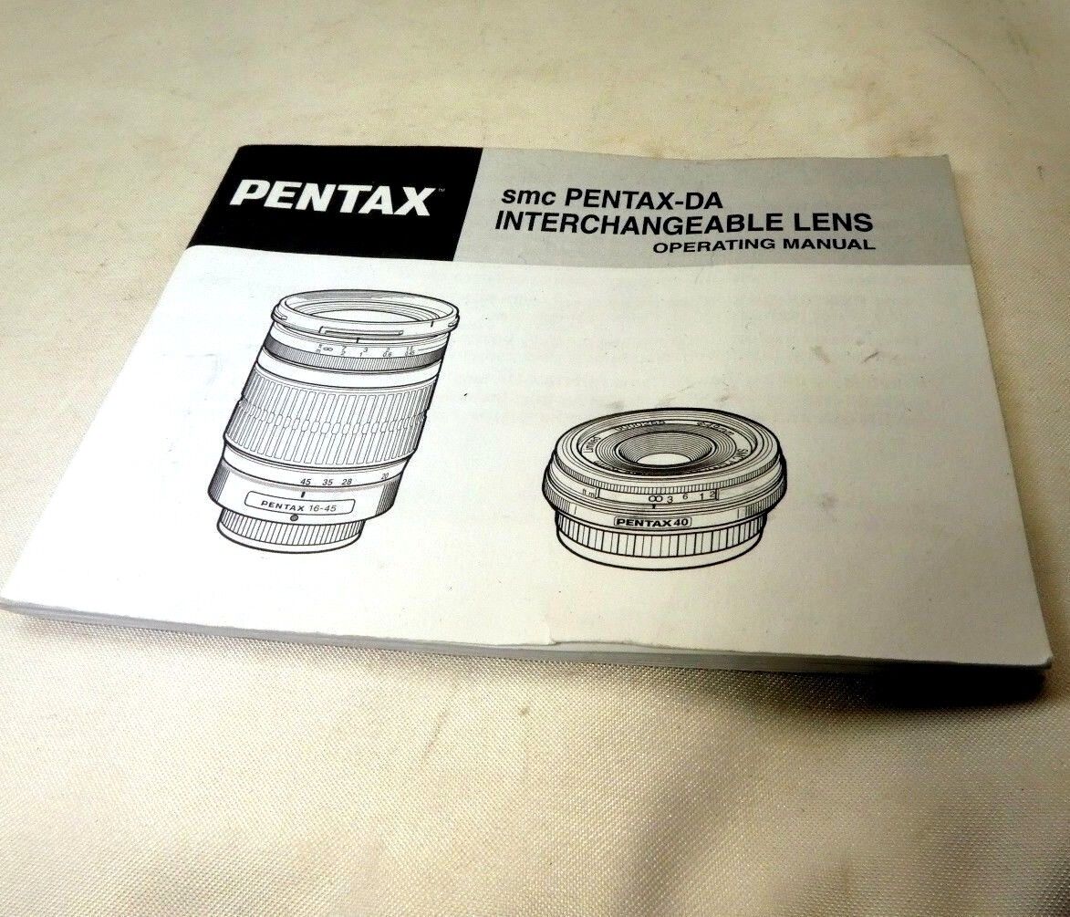 Pentax 16-45mm 40mm 50-200mm ED DA Lens Instruction Manual Guide English  EN OEM