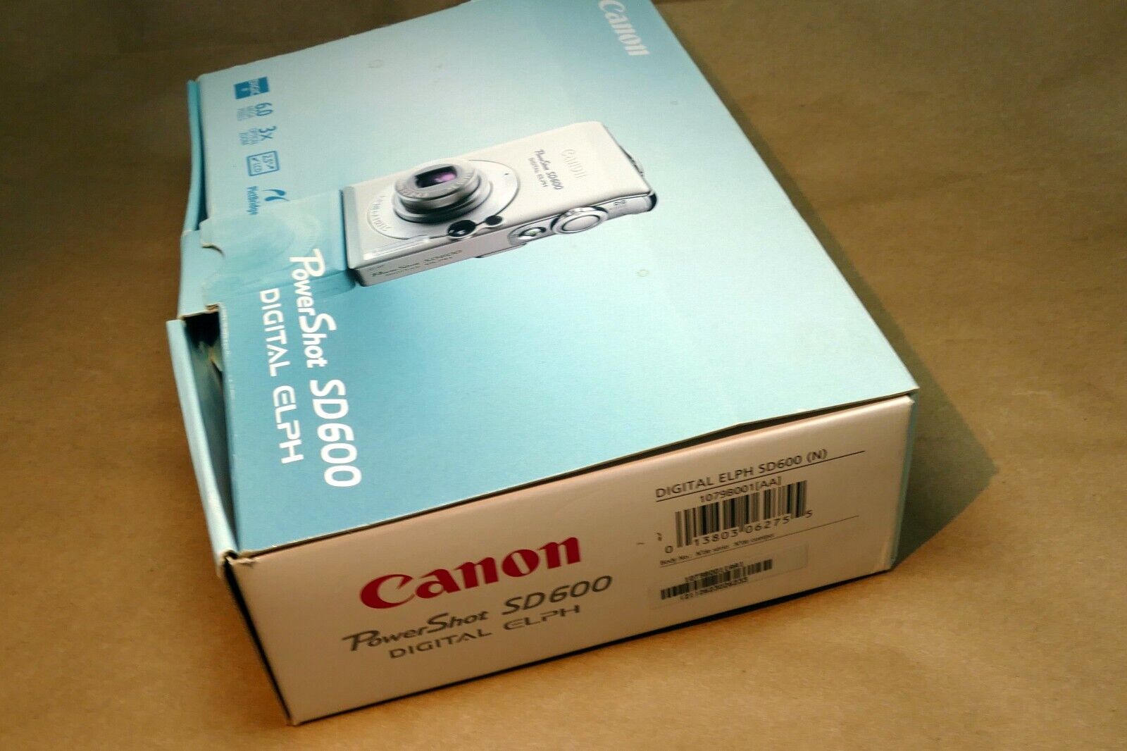 empty lens box (ONLY) CANON Power Shot SD600 Digital Elph -  BOX ONLY