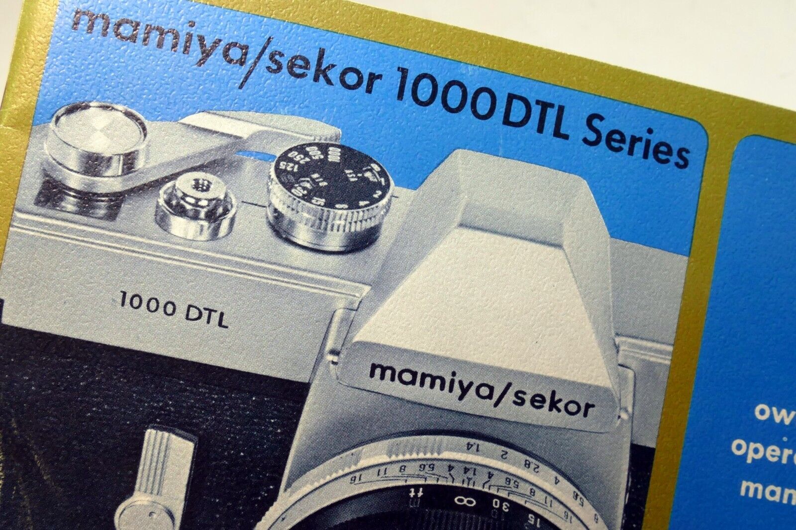 Mamiya Sekor  1000 DTL Film camera manual  Instruction Guide E English