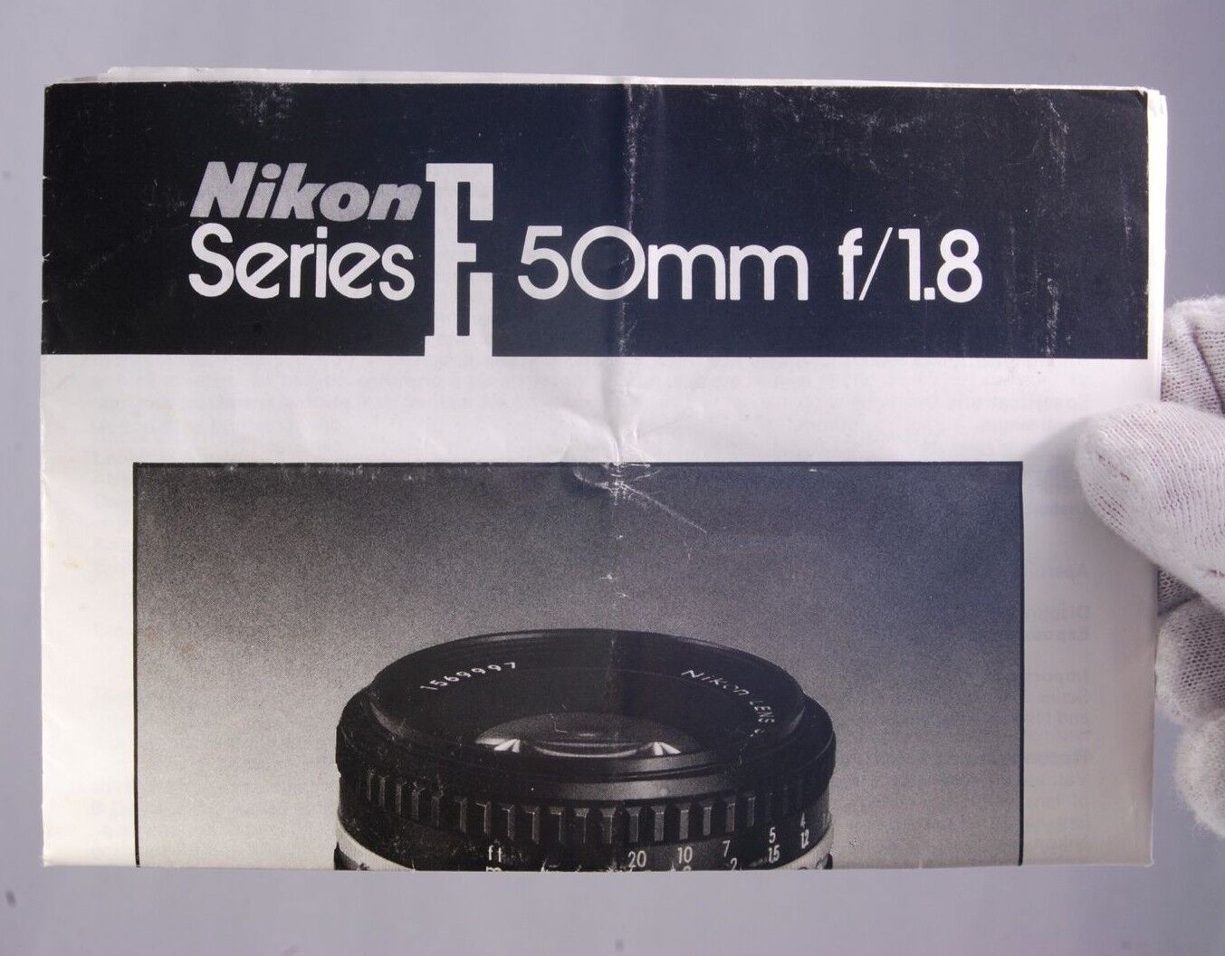 Nikon Lens Series E 50mm f/1.8 Instruction Guide (EN) genuine owner's manual