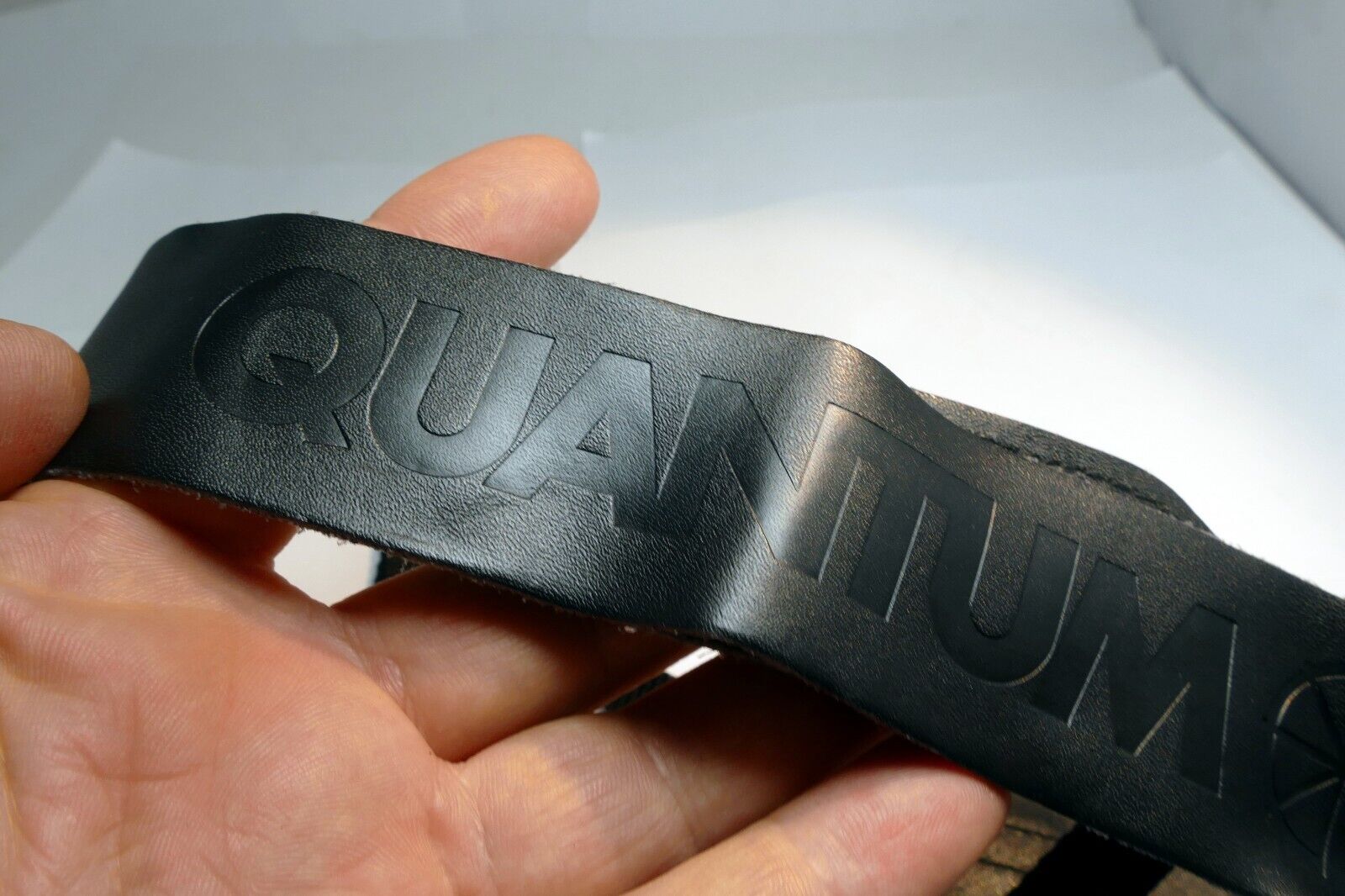 QUANTUM Camera Neck Shoulder Strap 4cm WIDE Black Leather