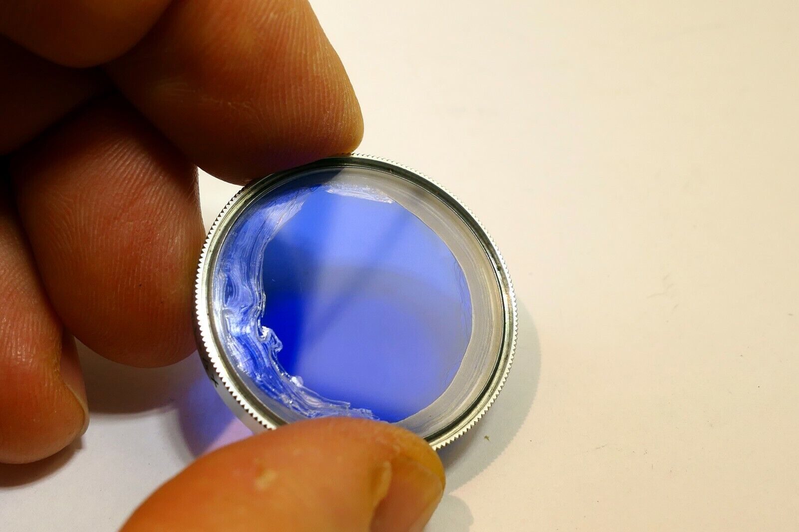 30mm Kodak Photoflood 32 2L=4X Lens filter made in Germany (damaged separation)