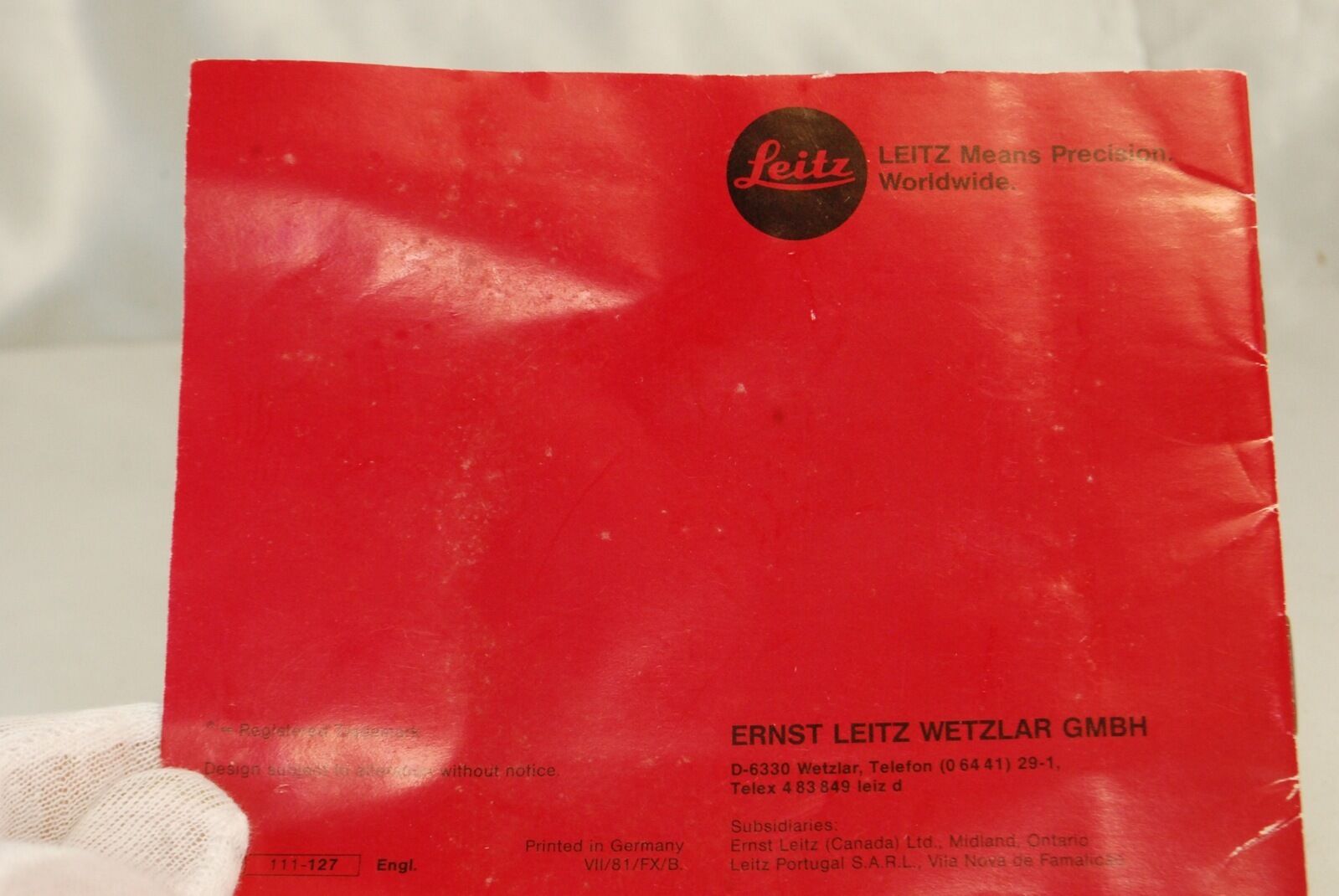 Instrucions Book Vintage for Leica Motor Drive R4 camera Guide Manual R45311054