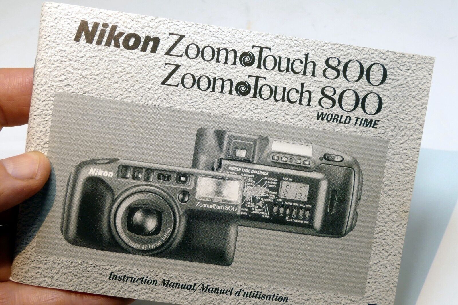 Nikon Zoom Touch 800 Film camera manual  Instruction Guide E English French Fr
