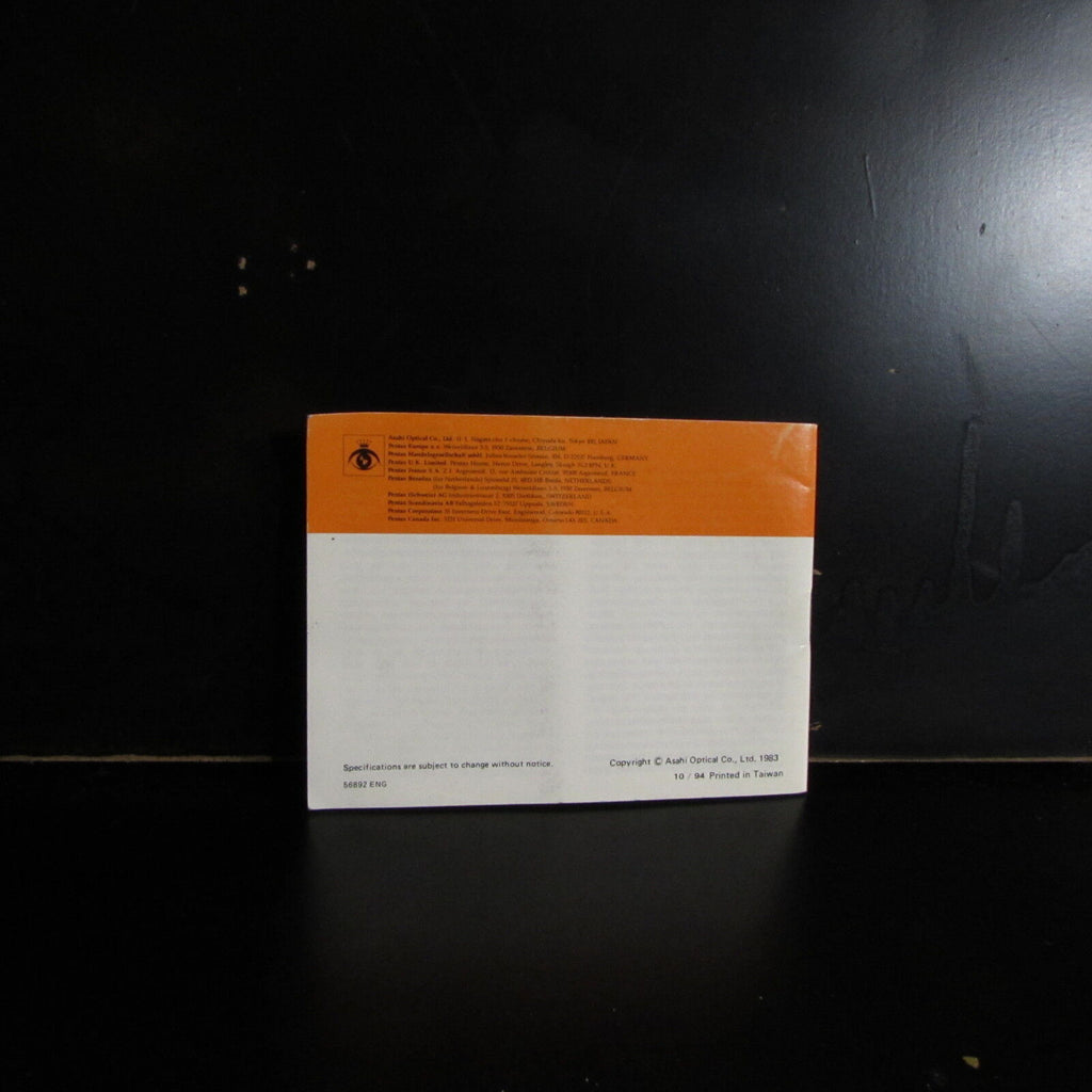 Pentax  M 35mm Interchangeable Lenses System Guide 45 pages English O402019