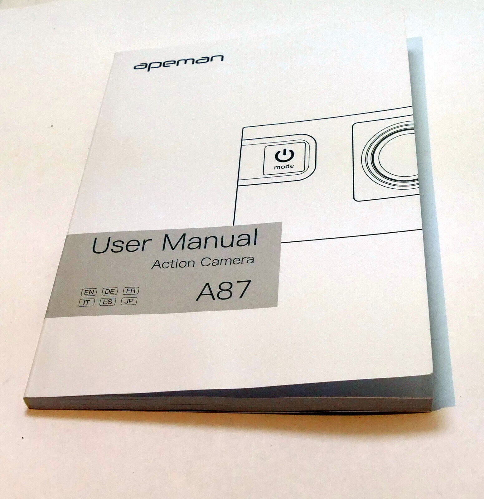 User Manual for Apeman A87 Action Camera Guide  4K  EN DE FR IT ES JP