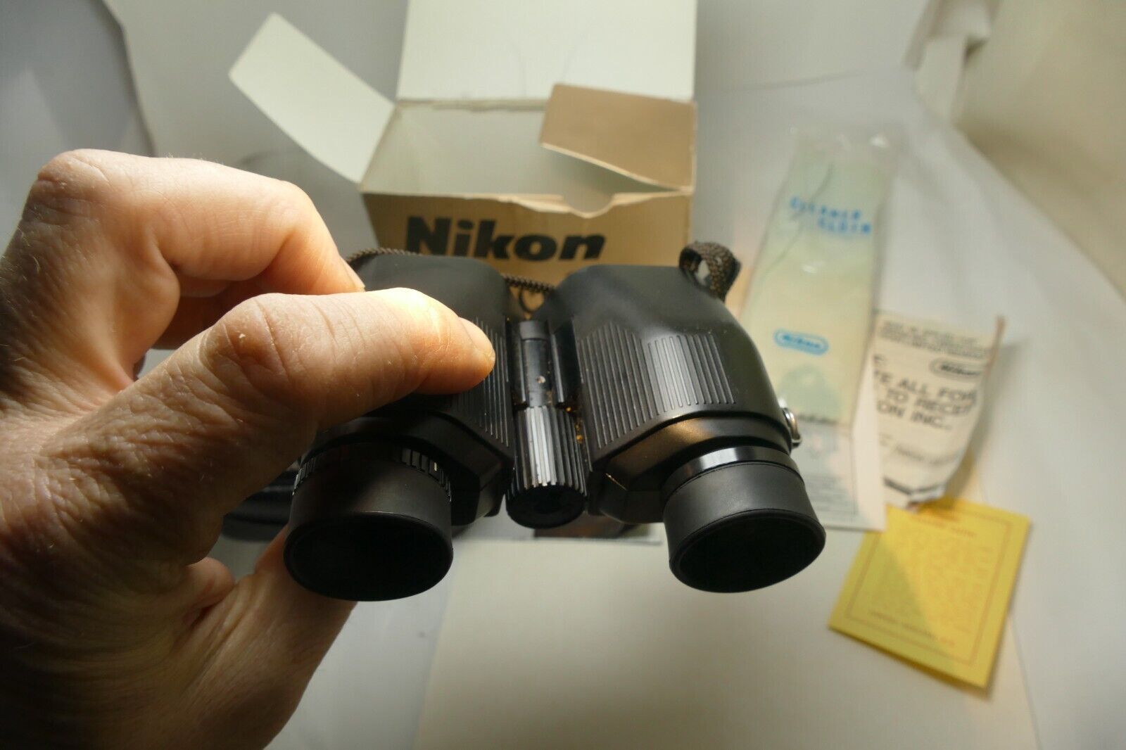 NIKON Porro Prism Binoculars 7X20CF w/ case box, guide Nippon Kogaku Japan