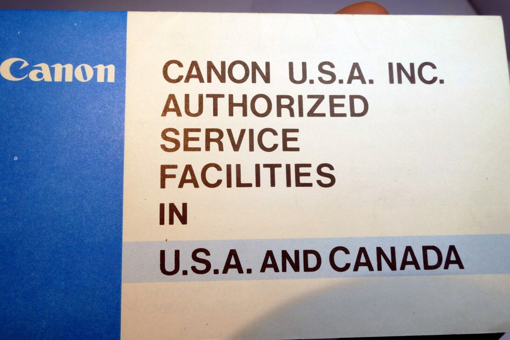 Canon Authorized Service Facilities in USA Canada brochure 1980  advertisement