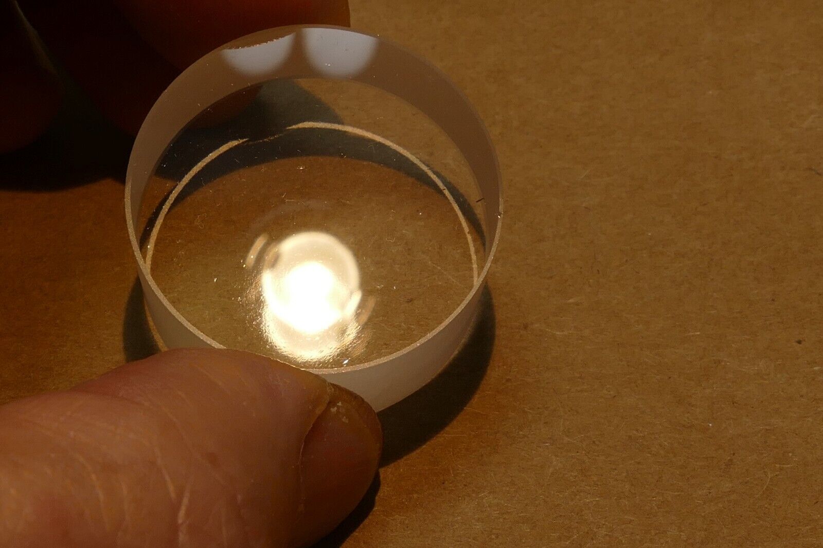 Quartz Optical Flat: 1.25" Diameter 5/8" thick 1/10 Wave Double Surface 16X32mm