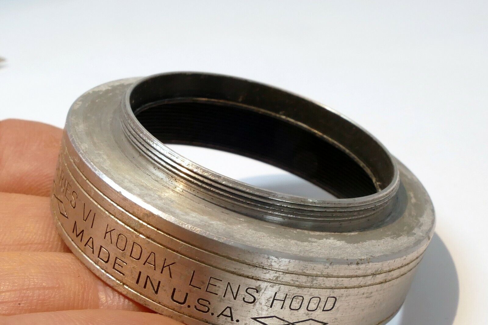 Kodak Lens Hood series VI 6 44.5mm OD screw in threaded metal for 5cm USA