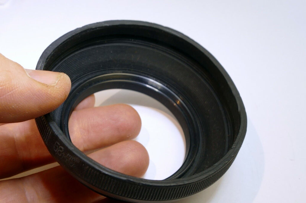 58mm Rubber Lens Hood Shade Collapsible double threaded vintage