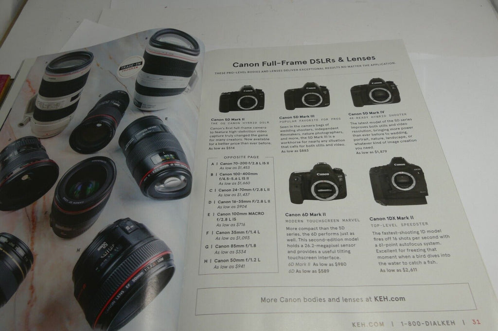 KEH brochure trade-in 10% Bonus information reseller camera gear 2023 Brochure