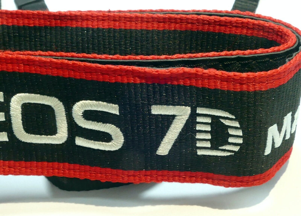 Canon EOS 7D Mark II Camera Shoulder Neck Strap Black-Red  -  Genuine OEM - MINT