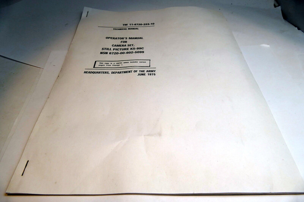 KS-99C F1 camera Operator's Technical Instructions manual Guide Dept. Army 1975
