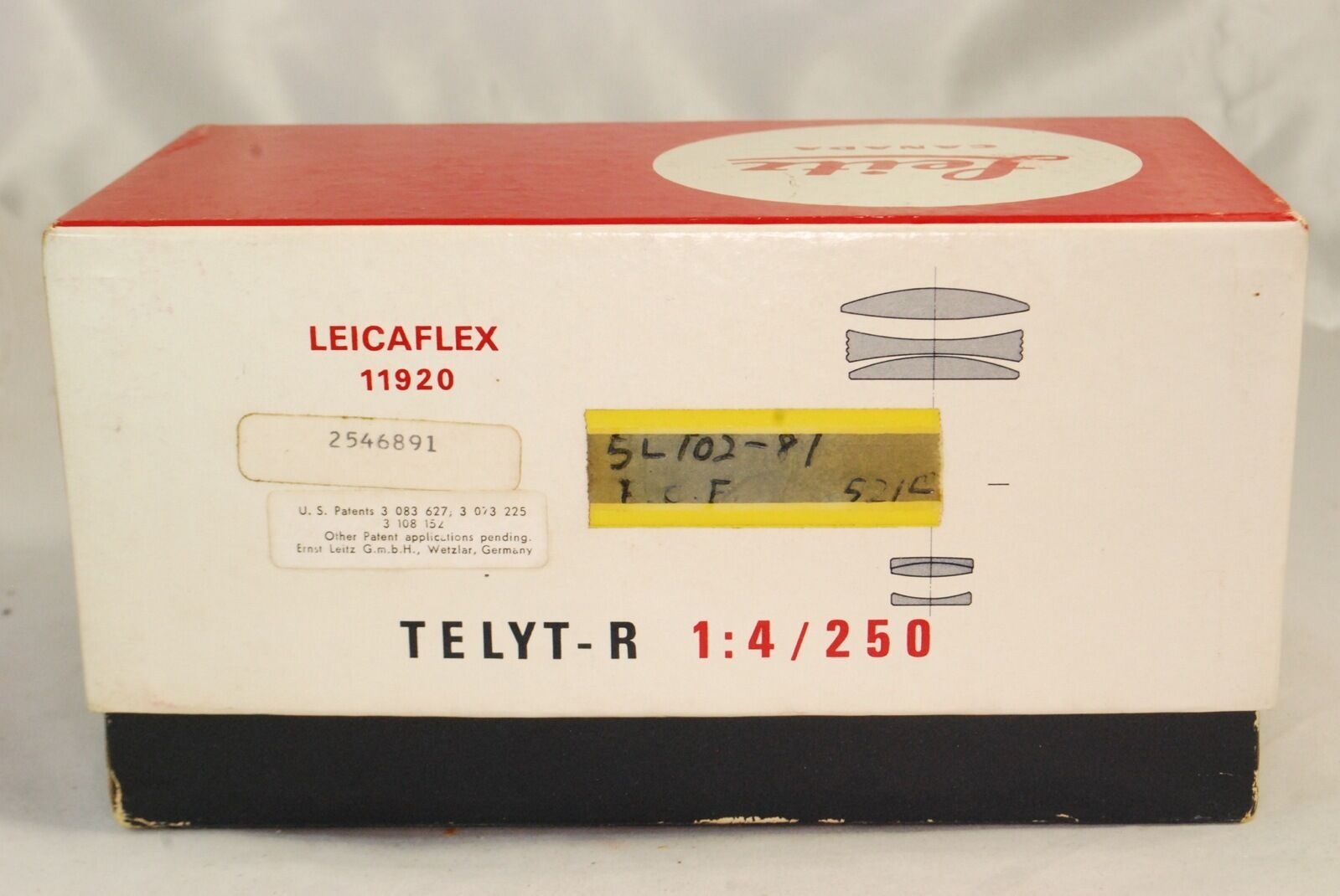 Leitz Leica Leicaflex Telyt - R F4/ 250mm  Lens Empty Box vintage  5311041 11920