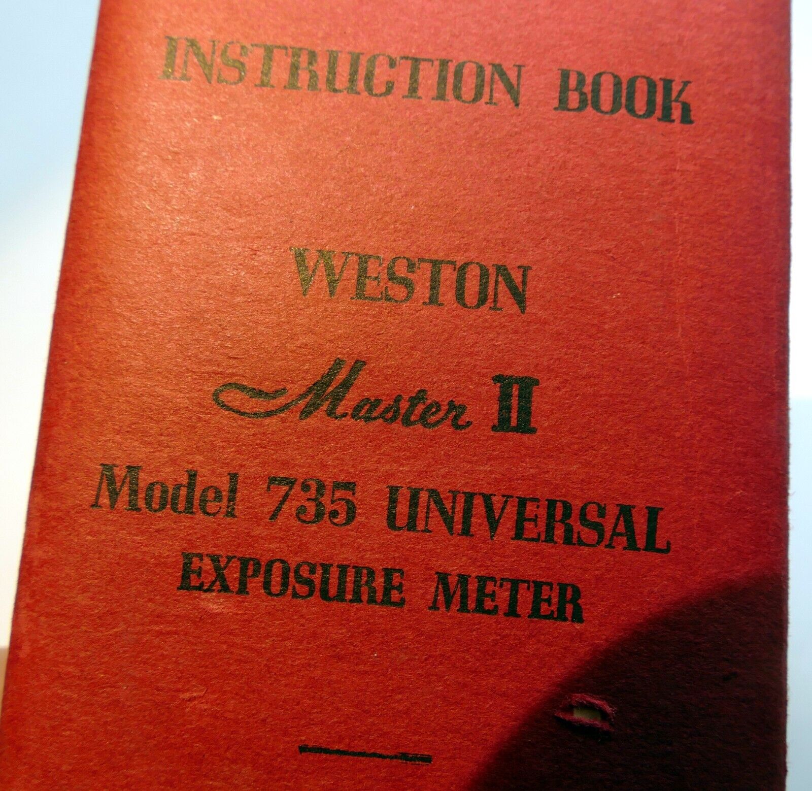 Weston Master II 735 Light meter Manual Instruction Guide exposure
