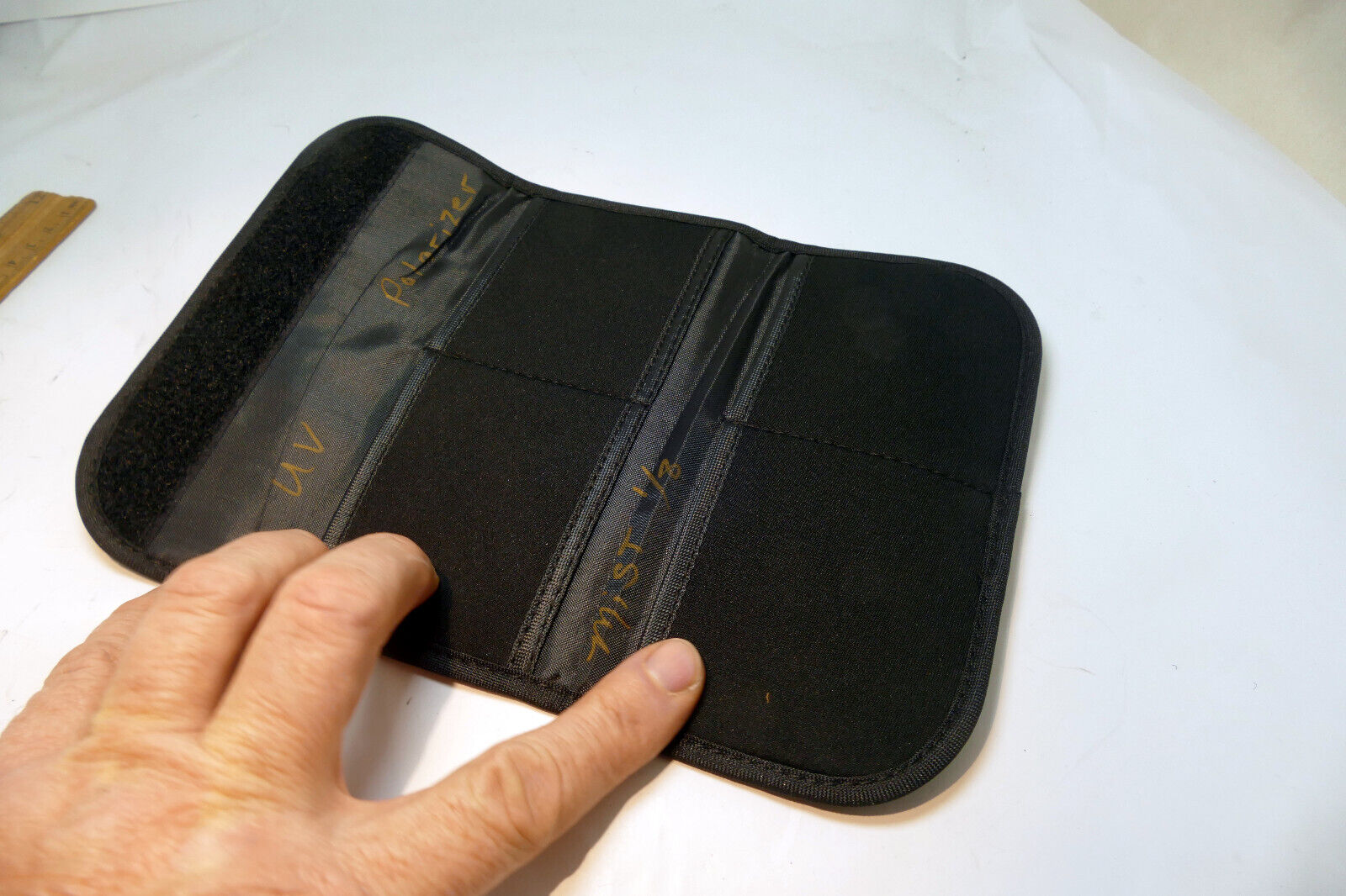 JJC  Soft Filter Pouch Wallet Case for 49mm 52mm 55mm holds 4 filter gray